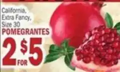 Bravo Supermarkets California pomegranates offer
