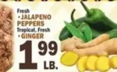 Bravo Supermarkets Fresh Jalapeno Peppers, Fresh Ginger offer