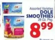Bravo Supermarkets Dole smoothies offer