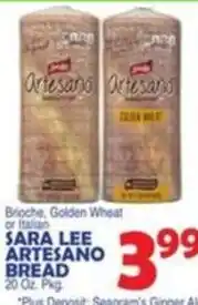 Bravo Supermarkets Sara Lee Artesano Bread offer