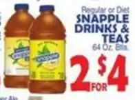 Bravo Supermarkets Snapple drinks & teas offer