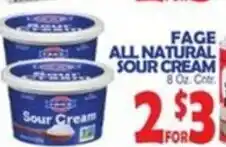 Bravo Supermarkets Fage all natural sour cream offer