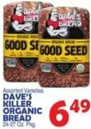 Bravo Supermarkets Dav's Bread Good Seed Organic Bread offer
