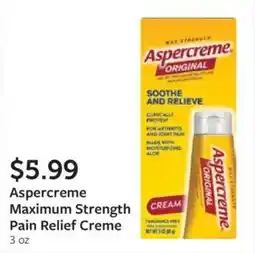 Fareway Aspercreme Maximum Strength Pain Relief Creme offer