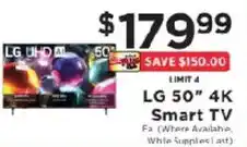 ShopRite Lg 50" 4k smart tv offer