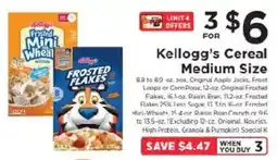 ShopRite Kellogg's Cereal Medium Size offer