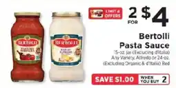 ShopRite Bertolli Pasta Sauce offer