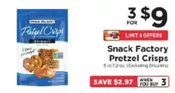 ShopRite Snack Factory Pretzel Crisps offer