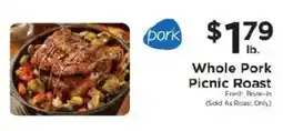ShopRite Pork Whole Pork Picnic Roast offer