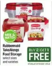 Star Market Rubbermaid TakeAlongs Food Storage offer