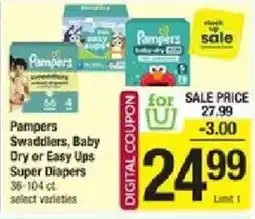 Star Market Pampers Swaddlers, Baby Dry or Easy Ups Super Diapers offer