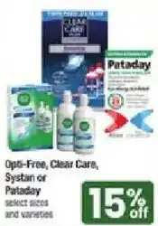 Star Market Opti-Free, Clear Care, Systan or Pataday offer