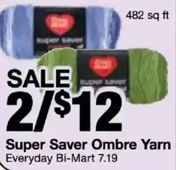 Bi-Mart Super Saver Ombre Yarn offer