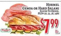 Trade Fair Supermarket Hormel genoa or hard salami offer