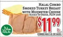 Trade Fair Supermarket Halal combo smoked turkey breast with muenster cheese offer