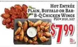 Trade Fair Supermarket Hot Entrée Plain, Buffalo or Bar-B-Q Chicken Wings offer