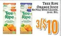 Trade Fair Supermarket Tree ripe orange juice offer