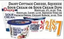 Trade Fair Supermarket Daisy Cottage Cheese, Squeeze Sour Cream or Sour Cream Dips offer