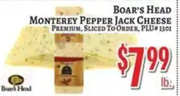 Trade Fair Supermarket Boar's Head Monterey Pepper Jack Cheese offer