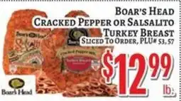 Trade Fair Supermarket Boar's Head cracked pepper or salsalito turkey breast offer