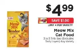 ShopRite Meow Mix Tender Cat Food offer