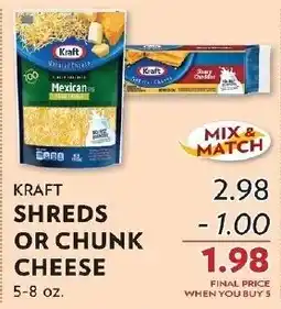Reasors Kraft shreds or chunk cheese offer