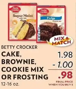 Reasors Betty Crocker cake, brownie, cookie mix or frosting offer