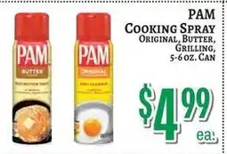 Trade Fair Supermarket Pam cooking spray original, butter, grilling offer