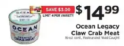 ShopRite Ocean Legacy Claw Crab Meat offer