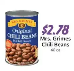 Fareway Mrs. Grimes chili beans offer