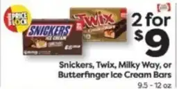 Weis Markets Snickers, Twix, Milky Way, or Butterfinger Ice Cream Bars offer