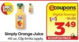 Weis Markets Simply Orange Juice offer