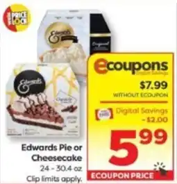 Weis Markets Edwards pie or cheesecake offer