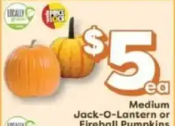 Weis Markets Medium Jack-O-Lantern or Fireball Pumpkins offer