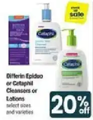 Shaw's Differin Epiduo or Cetaphil Cleansers or Lotions offer