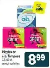 Shaw's Playtex or a.b. Tampons offer
