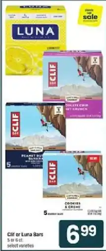Shaw's Clif or Luna Bars offer