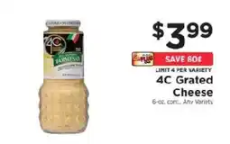 ShopRite 4c Grated Cheese offer