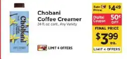 ShopRite Chobani Coffee Creamer offer
