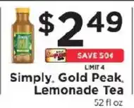 ShopRite Simply. Gold Peak. Lemonade Tea offer