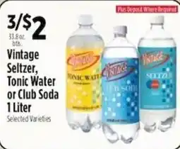 Pioneer Supermarkets Vintage Seltzer, Tonic Water or Club Soda offer