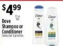 Pioneer Supermarkets Dove Shampoo or Conditioner offer