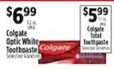 Pioneer Supermarkets Colgate Optic White Toothpaste offer