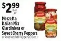 Pioneer Supermarkets Mezzetta Italian Mix Giardiniera or Sweet Cherry Peppers or Roasted Bell Peppers offer