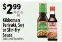 Pioneer Supermarkets Kikkoman Teriyaki, Soy or Stir-Fry Sauce offer