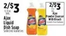 Pioneer Supermarkets Ajax liquid dish soap offer