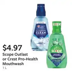 Fareway Scope Outlast or Crest Pro-Health Mouthwash offer