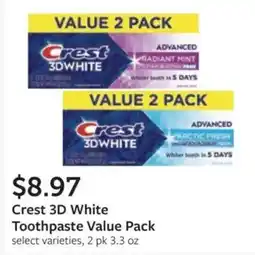 Fareway Crest 3D White Toothpaste Value Pack offer