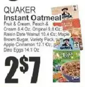 Food Universe Quaker instant oatmeal offer