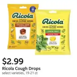 Fareway Ricola Cough Drops offer
